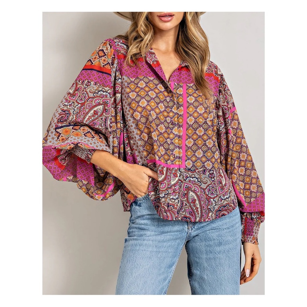 ee:some Boho Puff Sleeve Top